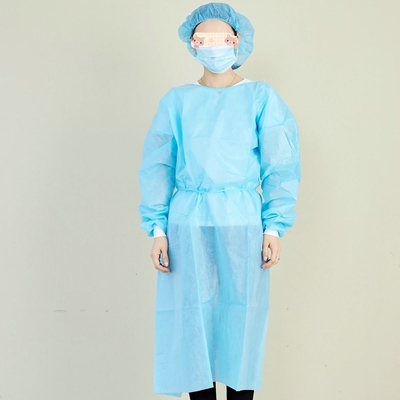 Non Woven Disposable Isolation Gowns With Tie Back And Elastic/Knitted Cuffs