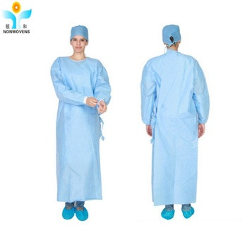 Reinforced Surgical Gown Anti Bacterial Medical Wearable Products 30-50gsm