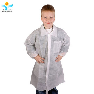 Unisex YIHE Disposable Childrens Lab Coats PP SMS Nonwoven Collar